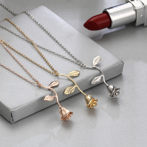 Jewelry - Beauty and the Beast enchanted rose necklace